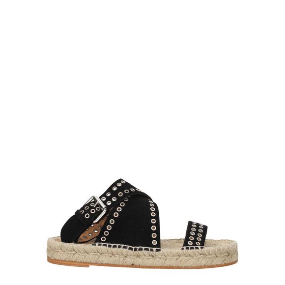 Isabel Marant Black Leather Flat Women's Sandals - Picture 1 of 5